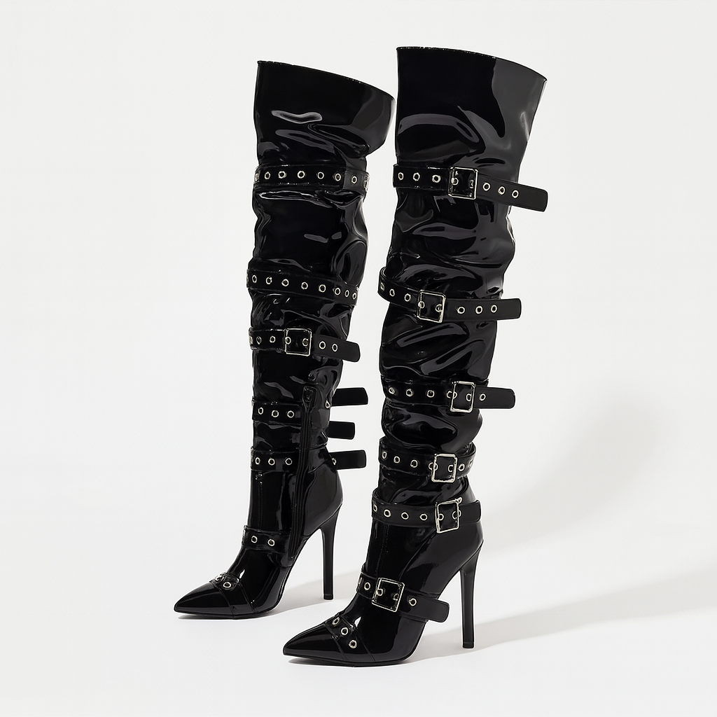 Hottie Buckle Up Over-The-Knee Boots