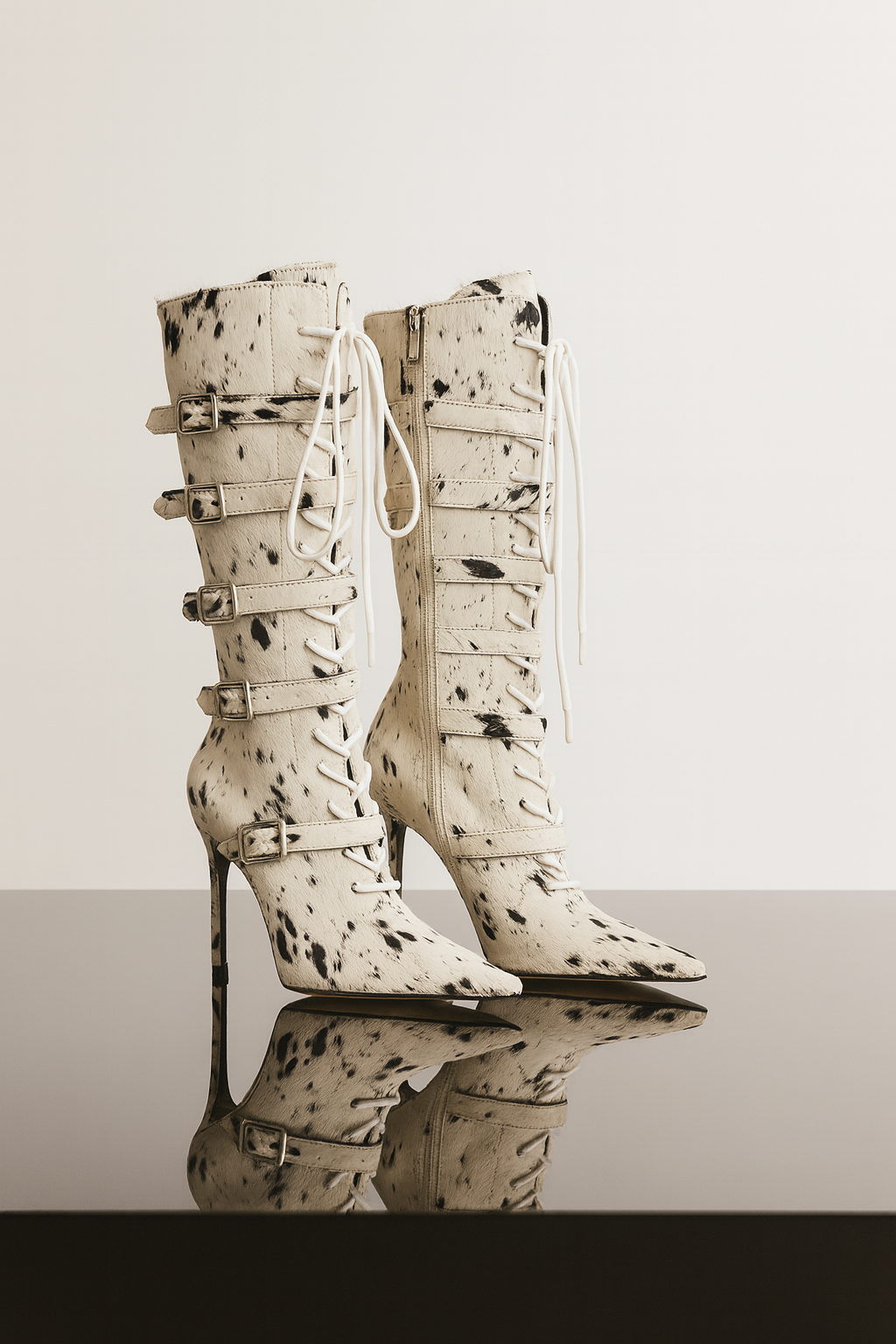 Hottie Buckled Deer Faux Fur Knee High Boots