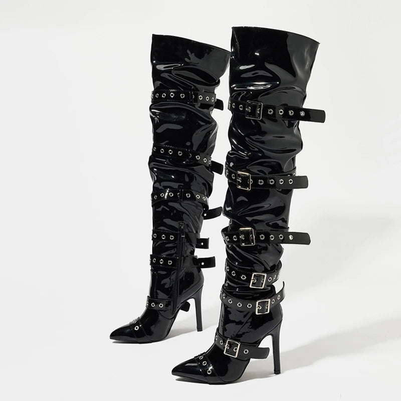 Hottie Buckle Up Over-The-Knee Boots