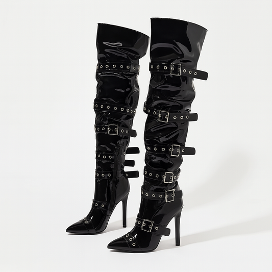Hottie Buckle Up Over-The-Knee Boots